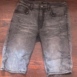 Black Gray Men Shorts